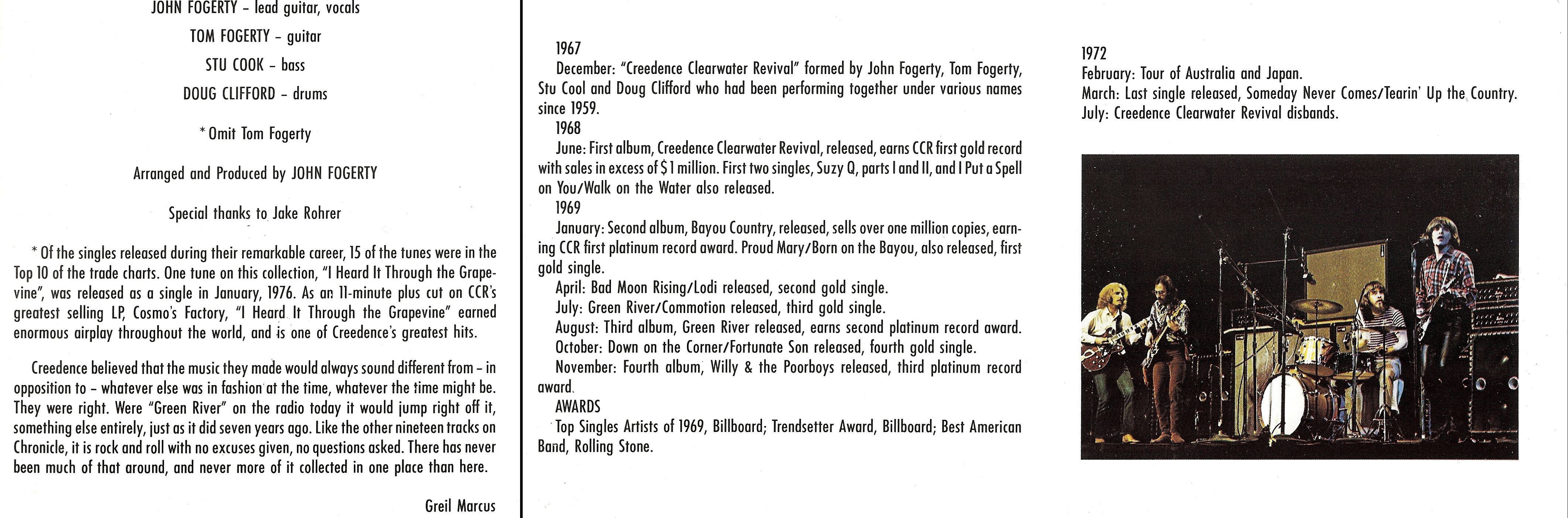 Creedence Clearwater Revival Chronicle [booklet fr]